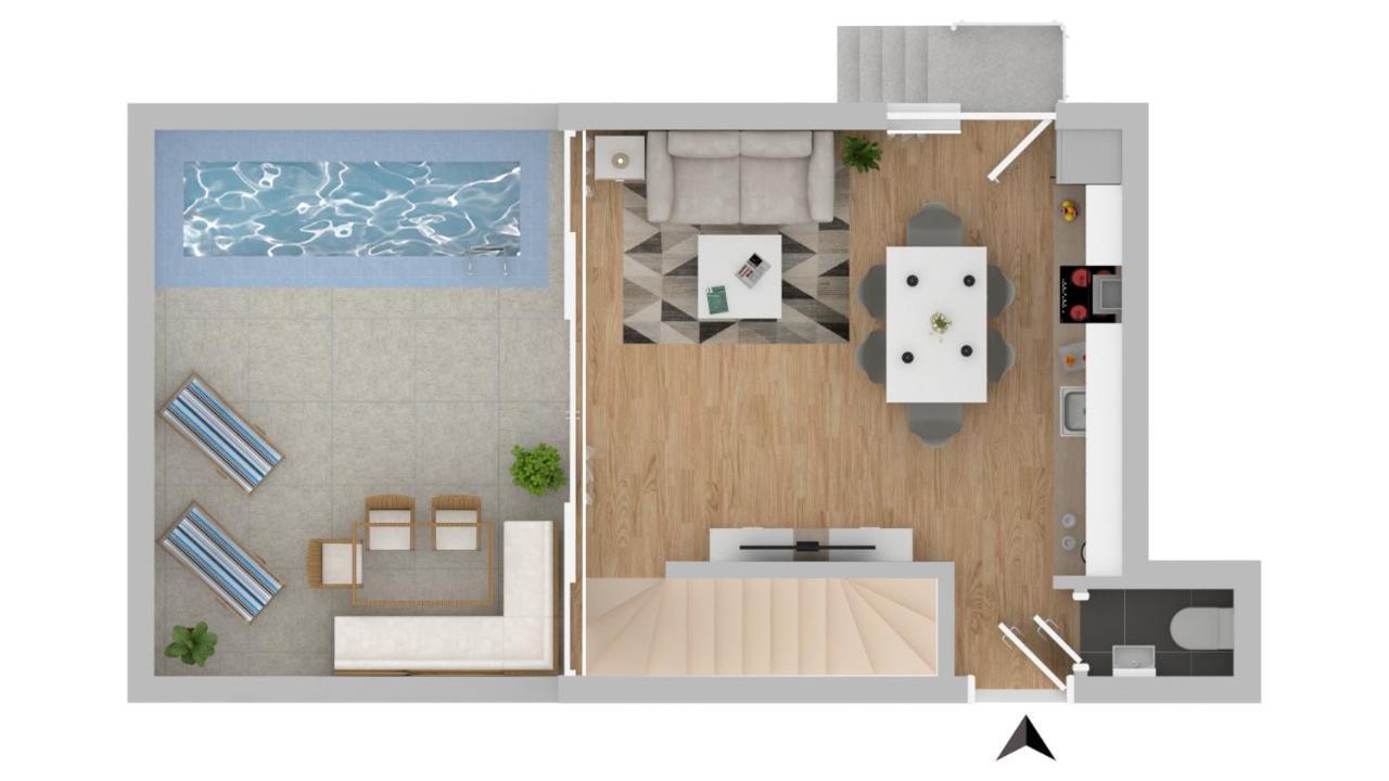 Villa Solis Lacus Modern Apartment - Private Heated Pool - Smart Tv Sky X - Free Parking Njivice Eksteriør billede